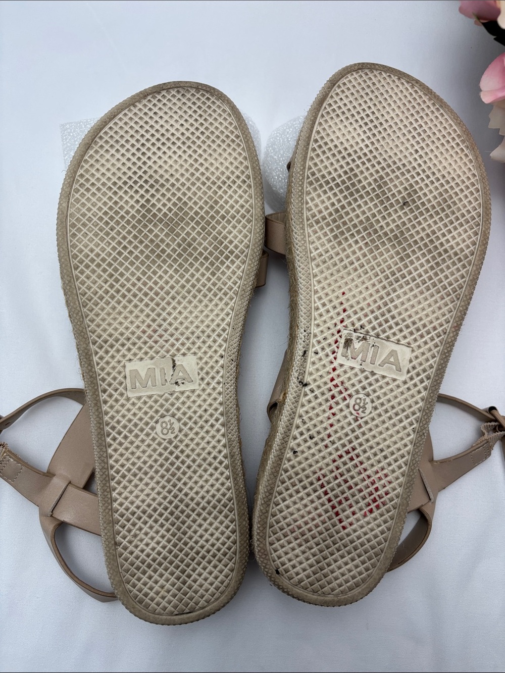 MIA‎ Yanis Womens 8.5 Nude Beige Crisscross Espadrille Platform Sandals #481 - Picture 13 of 16